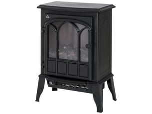 Cheminée électrique sur pied 2000 w avec effet flammes led, silencieuse, métal, protection thermique