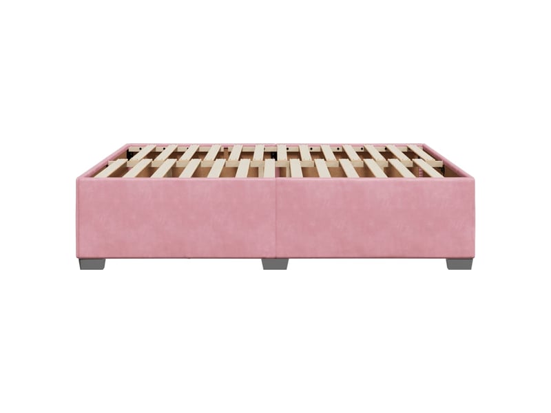 Lit double- lit adulte -  cadre de lit sans matelas rose 140x200 cm velours  - Conforama D