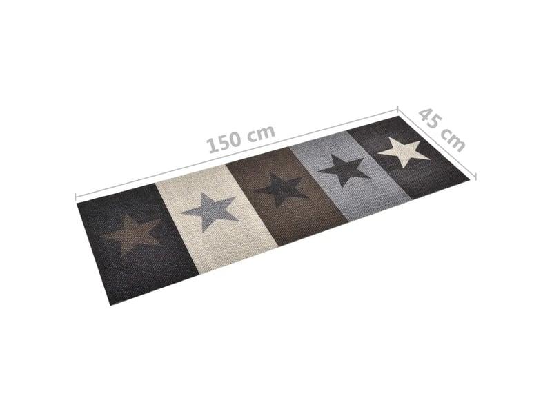  Tapis de sol rectangulaire lavable design étoile cuisine couloir 150 x 45 cm en polyamide bleu 02_0046522  - Conforama E