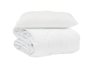 Duvet d'été simple avec oreiller 2 pcs - couette blanc microfibre