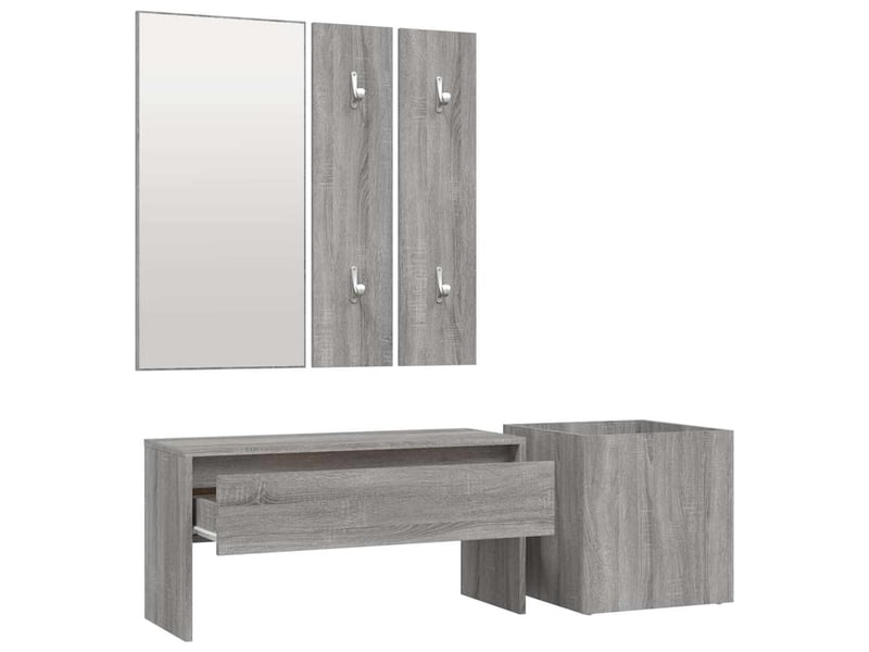  Ensemble de meubles de couloir sonoma gris bois d'ingénierie shl46137  - Conforama E
