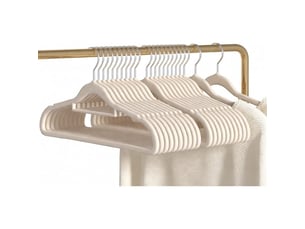 Cintres en velours antidérapants blanc cassé blanc cassé