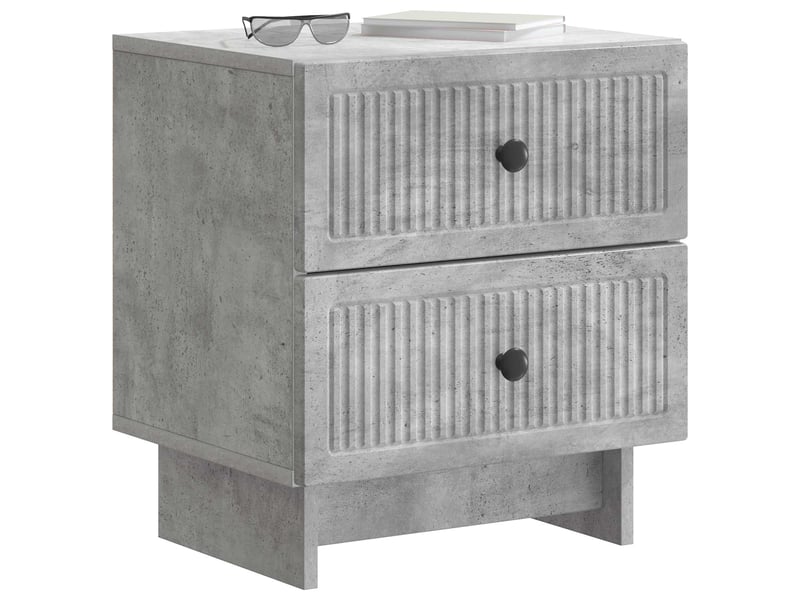 Table de chevet - cabinet de chevet - table de nuit 2 pc gris béton 43 x 34,5 x 47,5 cm - Conforama B