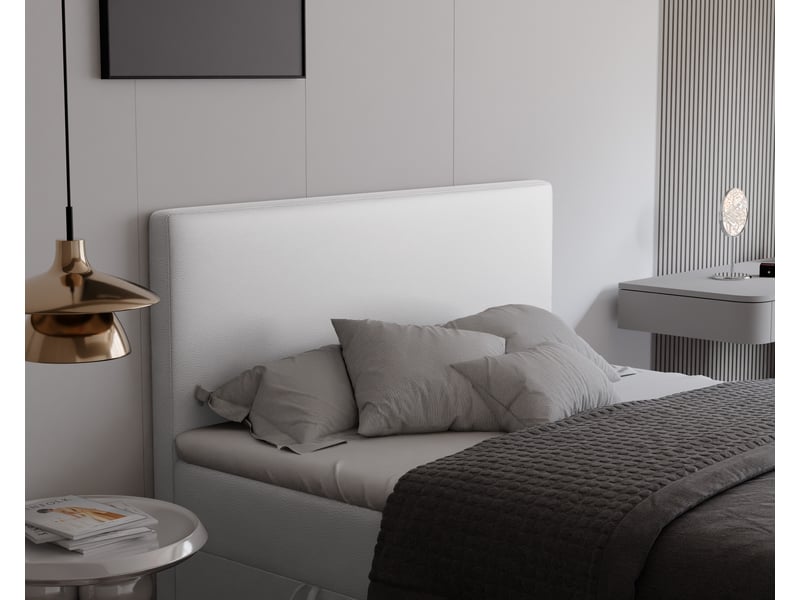  Lit coffre giulia - 140x200 cm - avec matelas et surmatelas - éco-cuir - blanc GIULIA - Conforama D