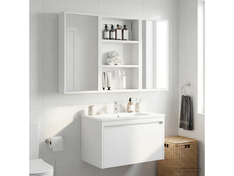  Armoire murale de salle de bain, cabinet de salle de bain blanc 40 x 10 x 60,5 cm cf65183  - Conforama B