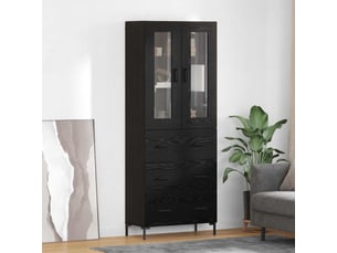 Buffet - haut armoire 2 pc chêne noir 69,5 x 34 x 180 cm