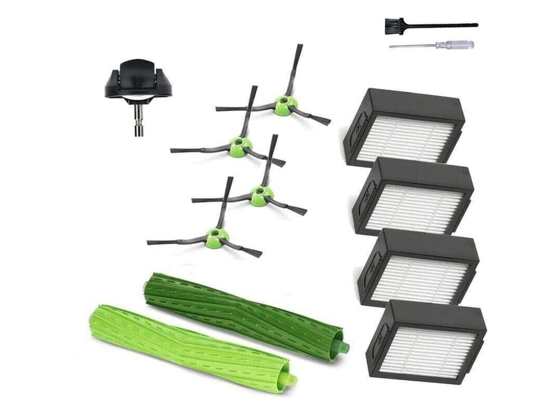  Enowelir accessoires de rechange pour aspirateur robot - 1 brosse à rouleau, 1 roue pivotante, 4 filtres, 4 brosses latérales  - Conforama E