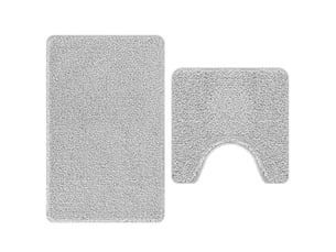 Ensemble de tapis de bain antidérapants 2 pc gris 50 x 50 cm pp cf64742