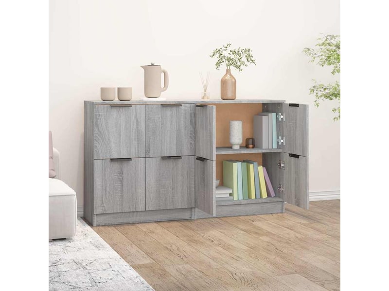  Buffets 2 pcs - bahut - meuble de rangement sonoma gris 60x30x70 cm bois d'ingénierie  - Conforama E
