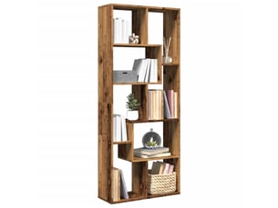 Étagère de rangement - étagère séparatrice de pièce vieux bois 67x25x161,5 cm