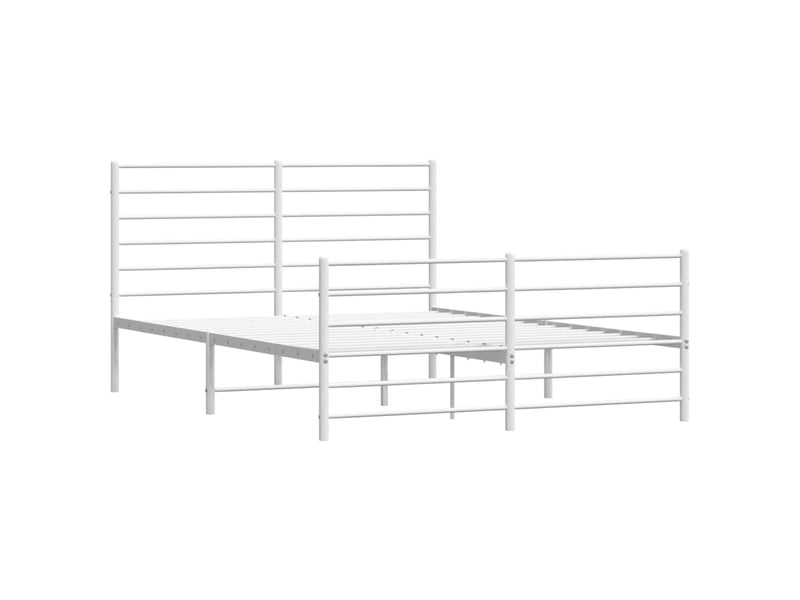  Lit double- lit adulte -  cadre de lit métal sans matelas et pied de lit blanc 120x190 cm  - Conforama B