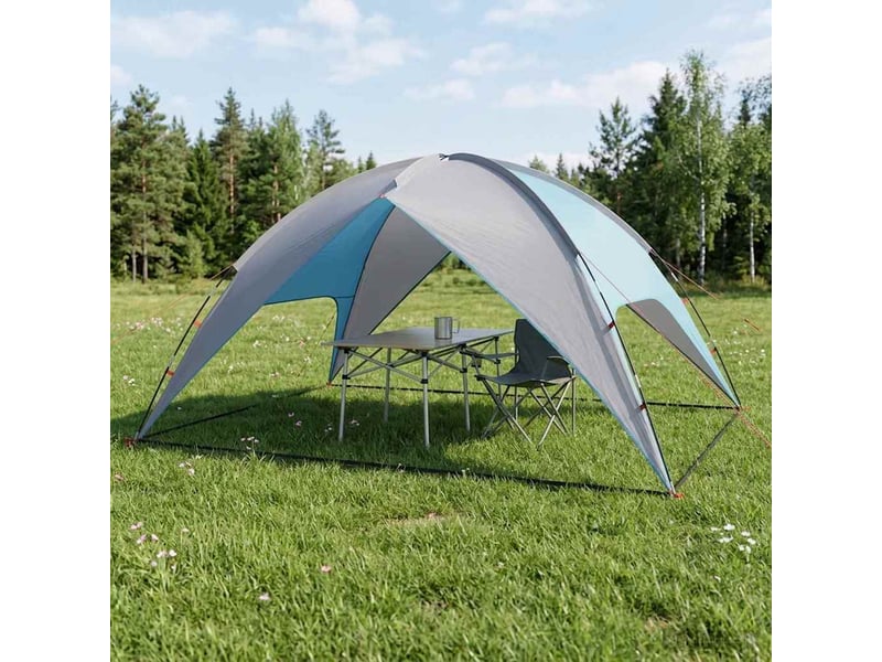 Tente de camping avec un abri imperméable 4 personne bleu shl34321 - Conforama C