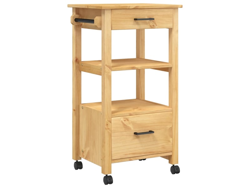  Desserte de cuisine, chariot de rangement monza 48x40x88,5 cm bois massif de pin shl58044  - Conforama A
