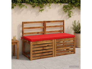 Lot de 2 coussins de banc, coussins d'assise soest 100 % polyester rouge cf57370