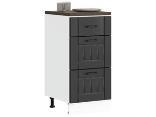 Meuble de rangement, meuble bas de cuisine en bois d'ingénierie noir shl1167