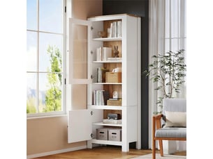 Vitrine coloris bicolore 6 étagère(s) <strong>KORFEE</strong> <strong></strong> - 52.15 cmx70 cm