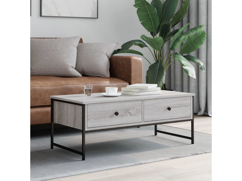  Table basse - table de salon - table à thé sonoma gris 101x49x39,5 cm bois d'ingénierie  - Conforama C