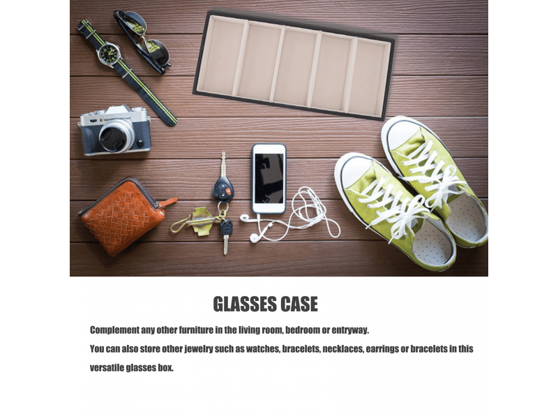  Étui à lunettes à 5 compartiments, boîte de rangement multifonction pour lunettes de soleil, étui à lunettes à 5 compartiments (cuirpanneau)  - Conforama C