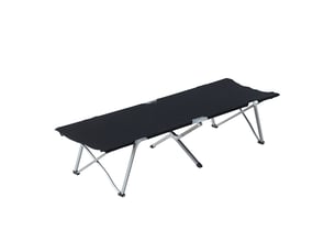 Lit camp pliant oxford 600d, métal, max 136 kg, plagerandonnée, 193x64x40 cm, noir.