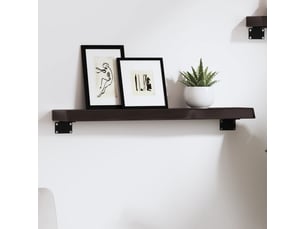 Étagère flottante, etagère murale, étagère suspendue marron foncé 60x10x4 cm bois chêne massif traité cf42399