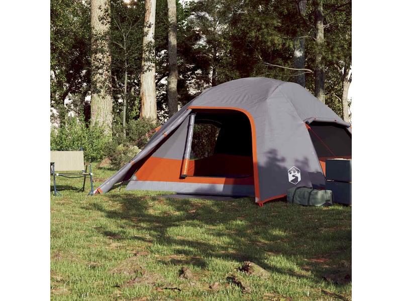 Tente de camping, tente à dôme 4 personnes gris imperméable - Conforama D