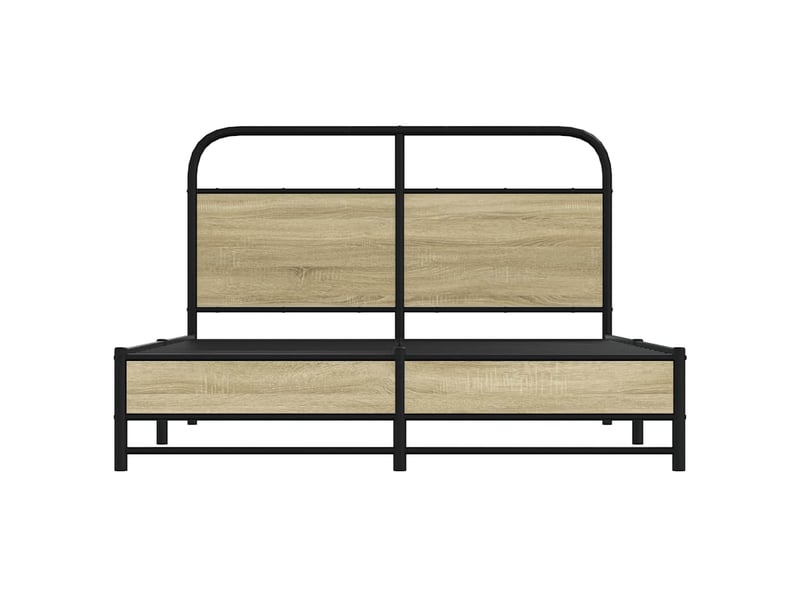  Lit double- lit adulte -  cadre de lit sans matelas 140x200 cm chêne sonoma  - Conforama D