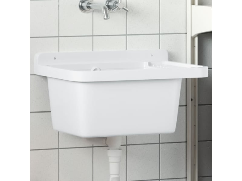  Lavabo pour montage murale blanc 50x35x24 cm résine cf65681  - Conforama B
