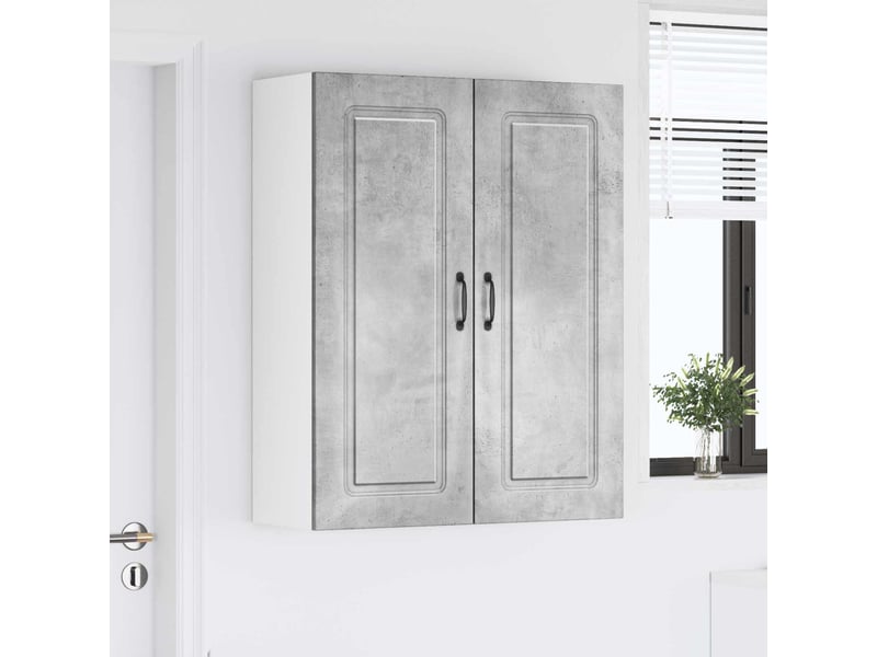  Meuble mural de cuisine | armoire de cuisine gris béton 80x31x100cm shl1422  - Conforama D