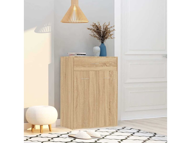  Meuble à chaussure, armoire à chaussures chêne sonoma 60x35x84 cm bois d'ingénierie  - Conforama B