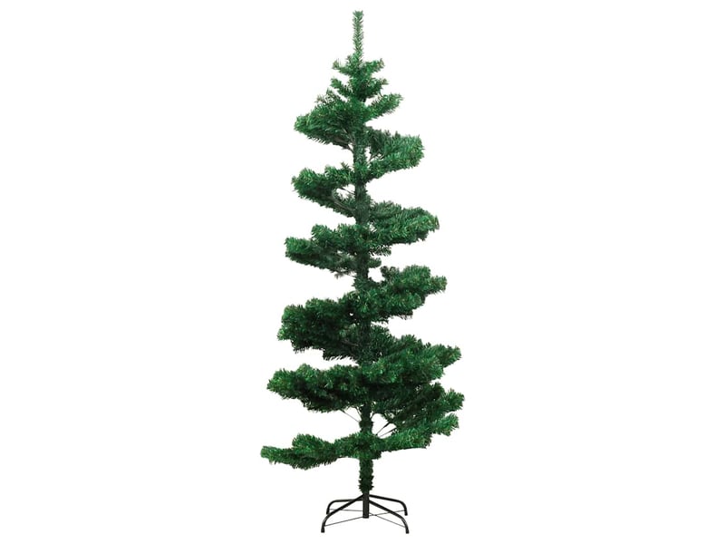  Sapin de noël - arbre de noël hélicoïdal pré-éclairé et support vert 150 cm pvc  - Conforama D