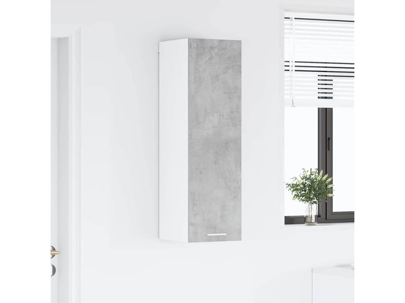  Meuble de rangement cuisine, armoire suspendue gris béton 30x31x100cm bois d'ingénierie  - Conforama D