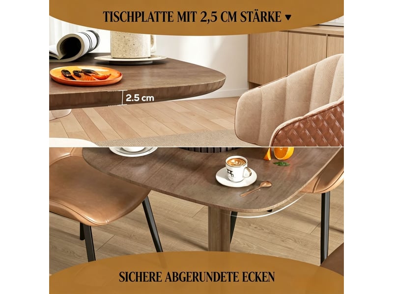  Table de cuisine 4 places format carré plateau en bois épais style moderne  - Conforama E