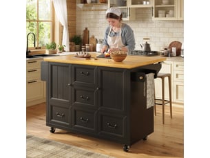 Desserte 2 portes 5 tiroirs coloris noir mdf
