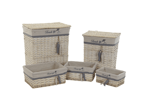 Ensemble de paniers dkd home decor bleu beige méditerranée 5 pièces