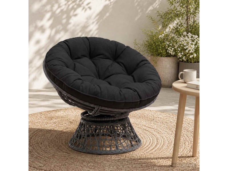  Coussin de chaise suspendue, coussin d'assise vianen 100 % polyester noir cf54287  - Conforama B