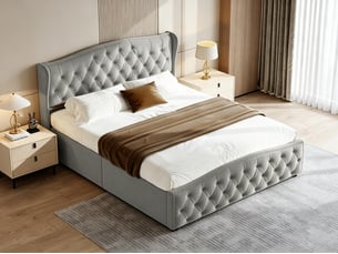 Lit coffre 160x200 cm EZSSW   coloris gris