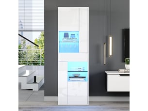 Vitrine coloris blanc 2 étagère(s) MERAX vitrine blanc - 55 cmx170 cm