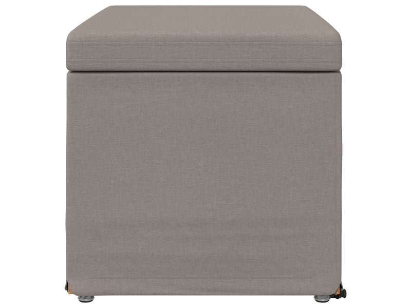  Tabouret bas, ottoman taupe 61x41x40 cm tissu et bois stratifié  - Conforama E