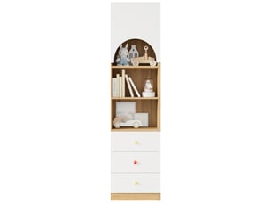Bibliotheque coloris  blanc 3 étagère(s) <strong>OKWISH</strong> <strong></strong> - 50 cm x 200 cm