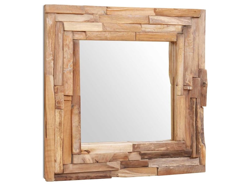  Miroir décoratif teck 60x60 cm carré cf62787  - Conforama C
