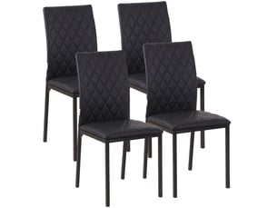 Lot de 4 chaises de salle à manger 41x50x91 cm capitonnées noir