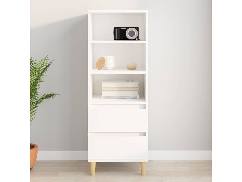  Buffet haut - bahut - meuble de rangement blanc 40x36x110 cm bois d'ingénierie  - Conforama B