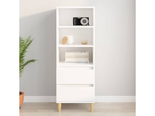 Buffet haut - bahut - meuble de rangement blanc 40x36x110 cm bois d'ingénierie
