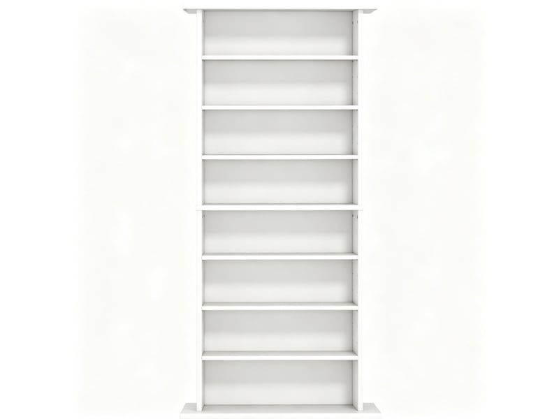  Meuble de rangement cd dvd 8 compartiments réglables blanc homvra  - Conforama A