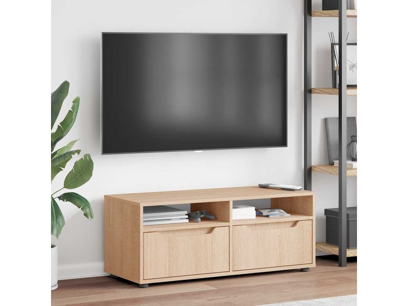  Meuble tv - banc tv - meuble de rangement visnes chêne sonoma 100x40x38 cm bois d'ingénierie  - Conforama D
