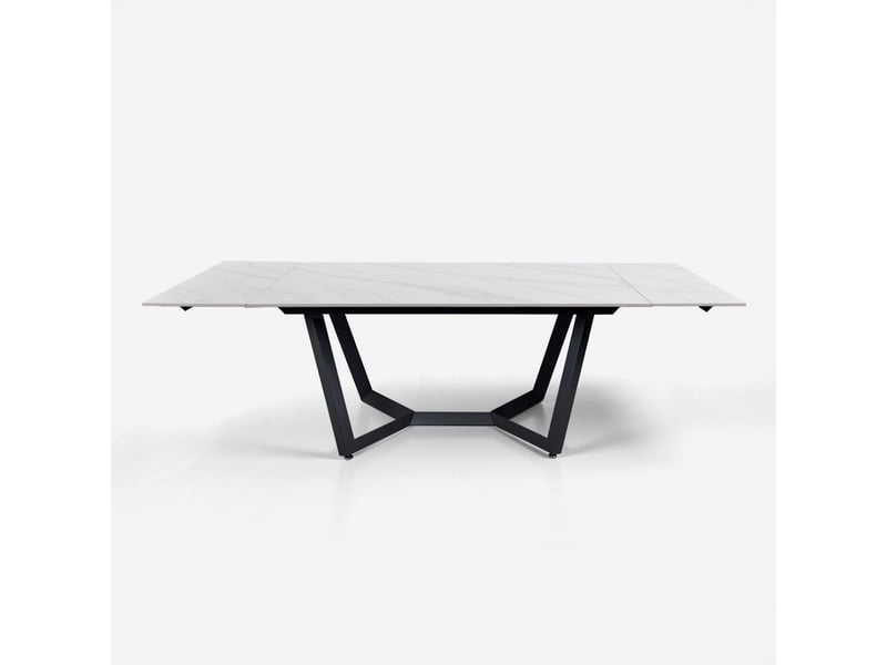  Table extensible en céramique et acier 160200240 x 91 mohill evo - effet marbre blanc  - Conforama C