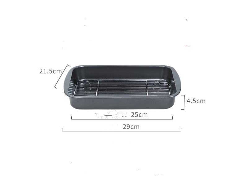  Petit plat four antiadhésif avec grille four 29 x 21.5 cm noir  - Conforama B