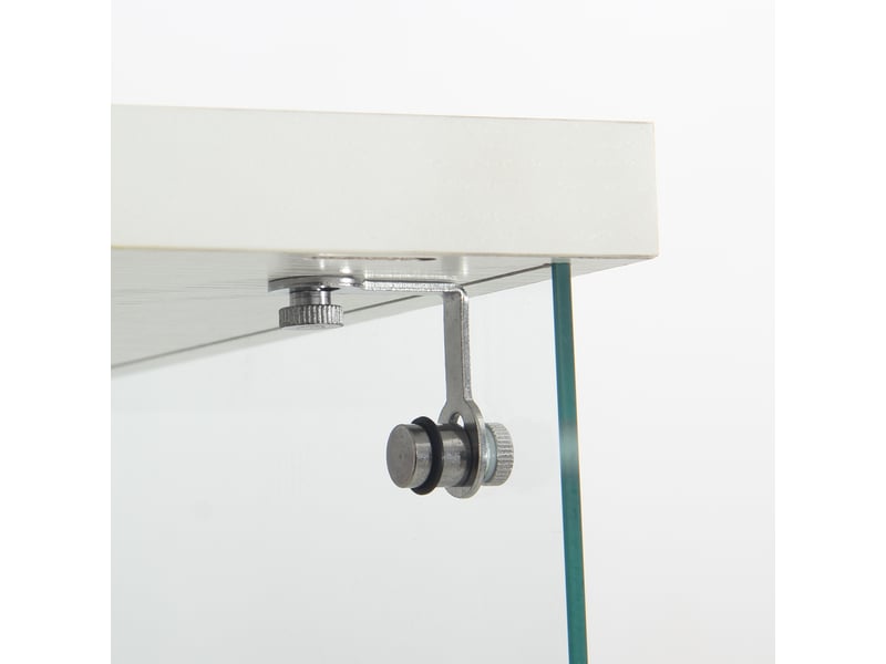 Vitrine en verre 42.5x36.5x164 cm, armoire de collection moderne en verres à quatre couches, vitrine led,4 étagères, pour chambre et salon, blanc - Conforama W