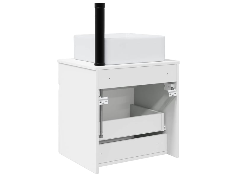 Meuble de lavabo mural, rangement salle de bain blanc 49x41x63cm bois d'ingénierie shl5656 - Conforama D