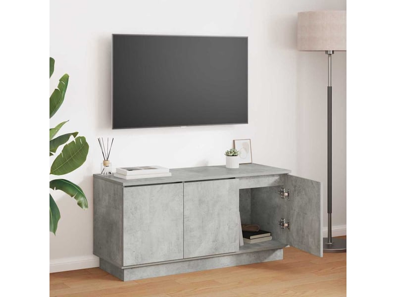  Meuble tv - banc tv - meuble de rangement 100 x 38 x 49 cm gris béton bois d'ingénierie  - Conforama B